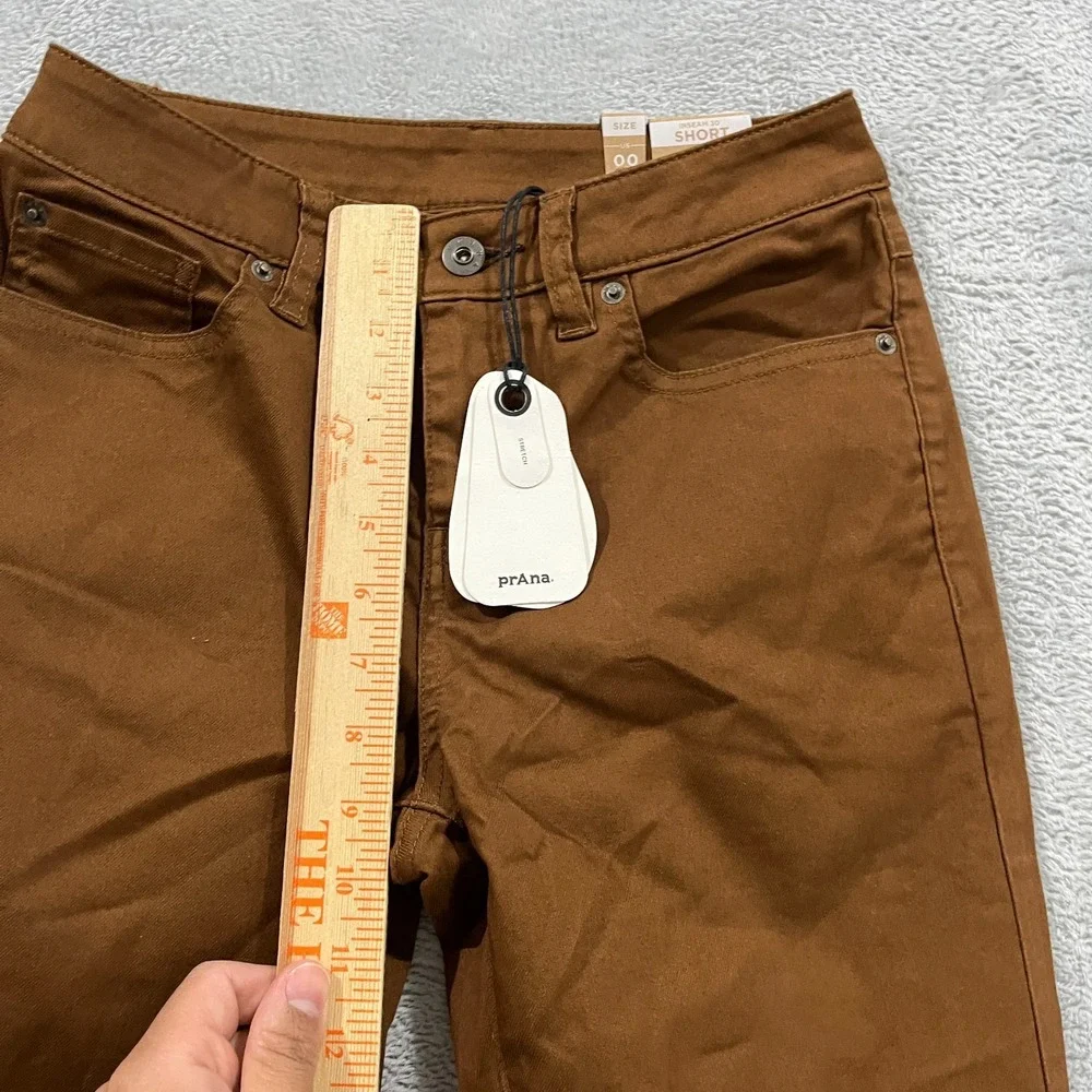 PrAna Jeans Womens 00 Short Brown Kayla Skinny Organic Cotton 30
